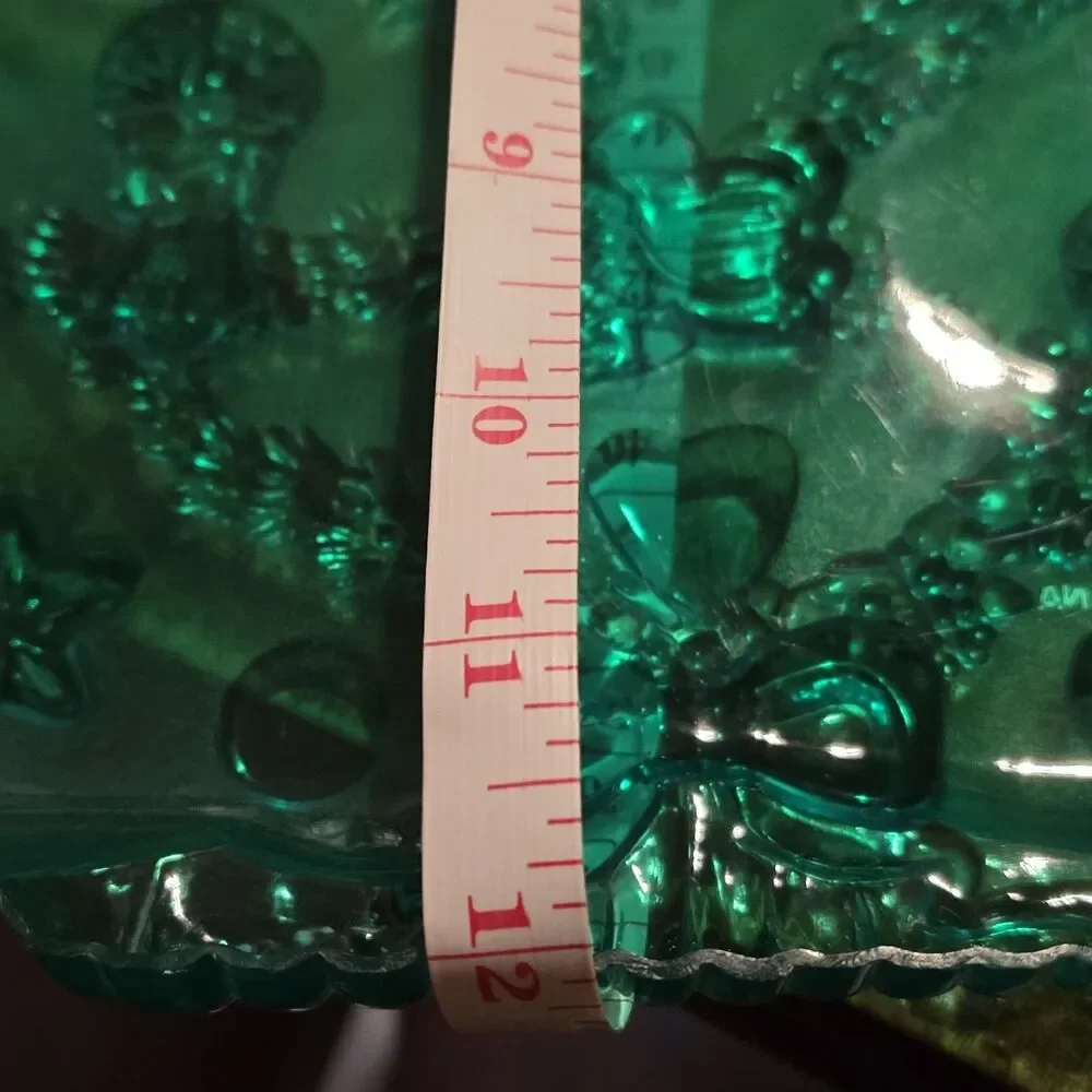 Vintage Christmas Green Tree Serving Dish Plastic Or Acrylic